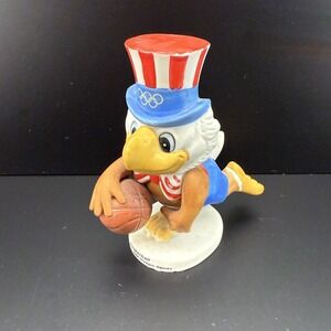 Vintage 1984 LA Olympics Sam the Eagle Mascot Basketball Figurine Papel USA